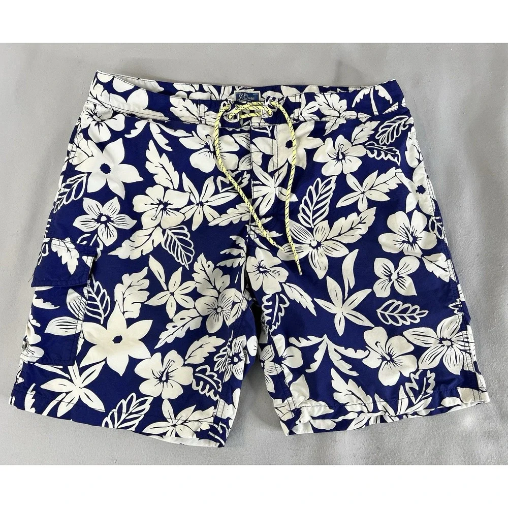 J.CREW Swim Men's Shorts Trunks Lined Beach Boat‎ Lace Up Waist Size 34